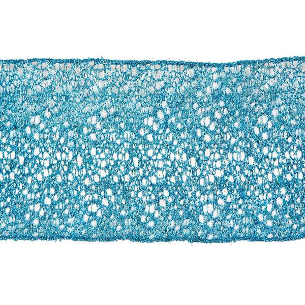 4" x 10yd Sky Blue Glitter Mesh Ribbon