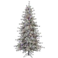 Vickerman 6.5' x 49" Artificial Flocked Anchorage Pine 450 Multi-Color Italian LED Lights