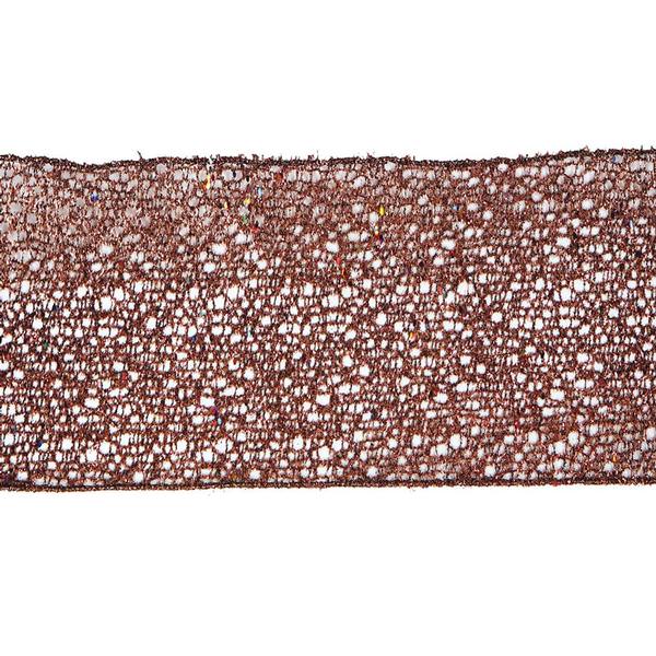 4" x 10yd Chocolate Glitter Mesh Ribbon