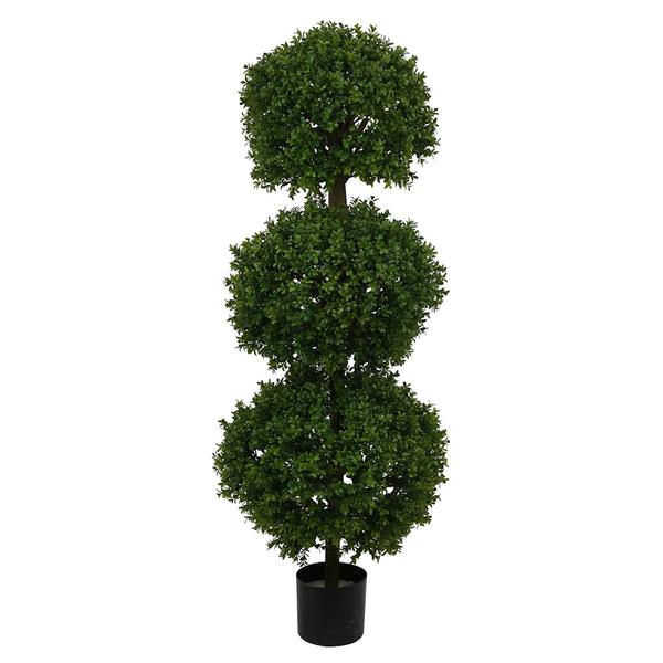 54" Artificial Boxwood Triple Ball Topiary