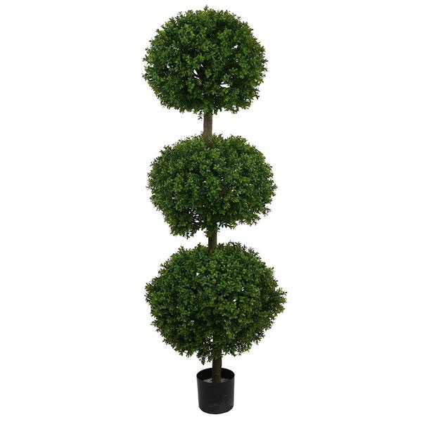 66" Artificial Boxwood Triple Ball Topiary