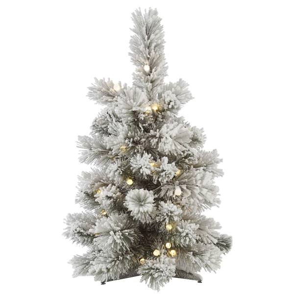2' x 16" Artificial Flocked Aspen 50 Warm White Italian LED Lights