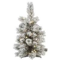 Vickerman 2' x 16" Artificial Flocked Aspen 50 Warm White Italian LED Lights