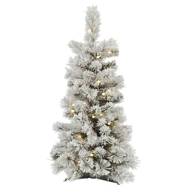 3' x 19" Artificial Flocked Aspen 50 Warm White Italian LED Lights