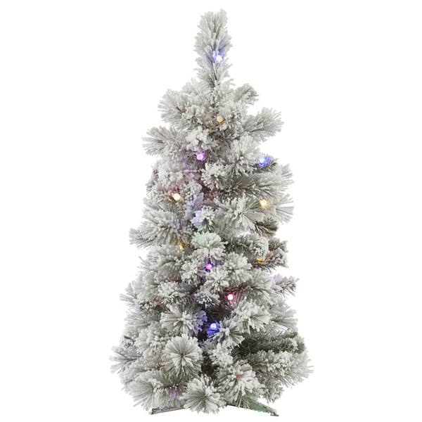 3' x 19" Artificial Flocked Aspen 50 Multi-Color Italian LED Lights