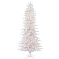 Vickerman 6.5' x 38" Crystal White Pine Slim 400 Warm White Italian LED Lights