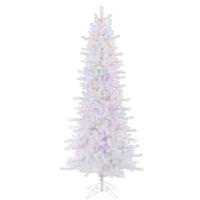 Vickerman 7.5' x 42" Crystal White Pine Slim 500 Multi-Color Italian LED Lights