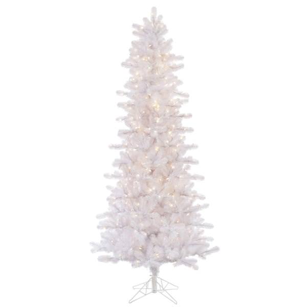 8.5' x 46" Crystal White Pine Slim 650 Clear Lights