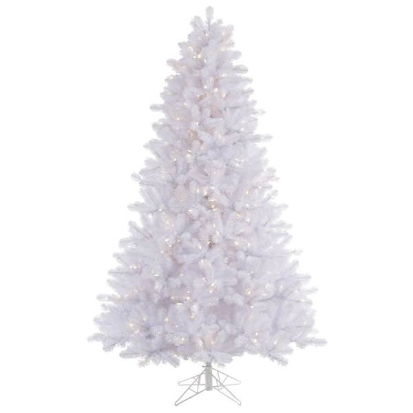 7.5' x 55" Crystal White Pine 650 Warm White Italian LED Lights