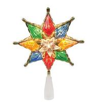 Vickerman 10 Light 8" Multi-Color 8 Pointed Two Sided Star Christmas Tree Topper