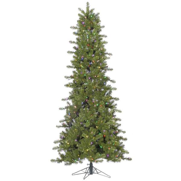 4.5' x 30" Artificial Slim Ontario Spruce Tree with 250 Multi Color LED Lights