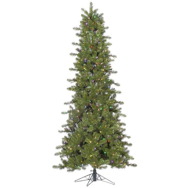 7.5' x 42" Artificial Slim Ontario Spruce 500 Multi-Color Italian LED Lights