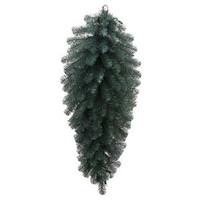 Vickerman 36" Artificial Blue Crystal Pine Iridescent Glitter Teardrop