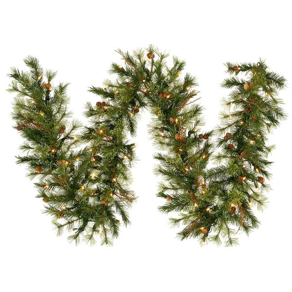 6' Artificial Mixed Country Garland 50 Warm White Italian LED Lights