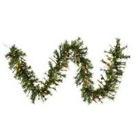 Vickerman 9' X 12" Artificial Mixed Country Garland 50 Warm White Italian LED Lights