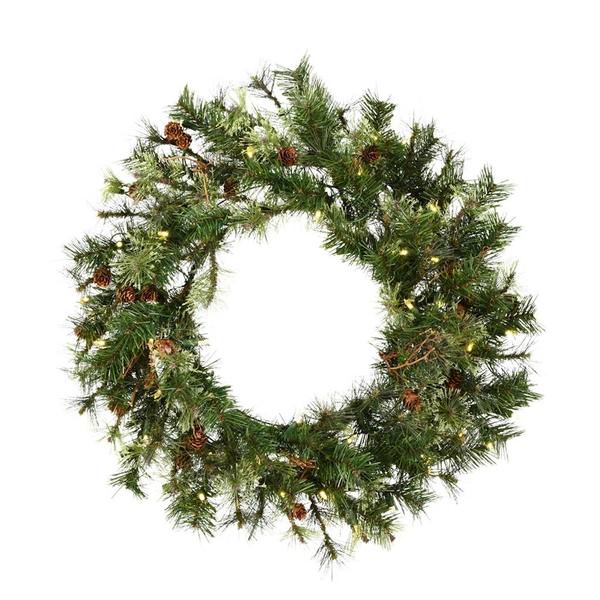 30" Artificial Mixed Country Pine 50 Warm White Italian LED Lights