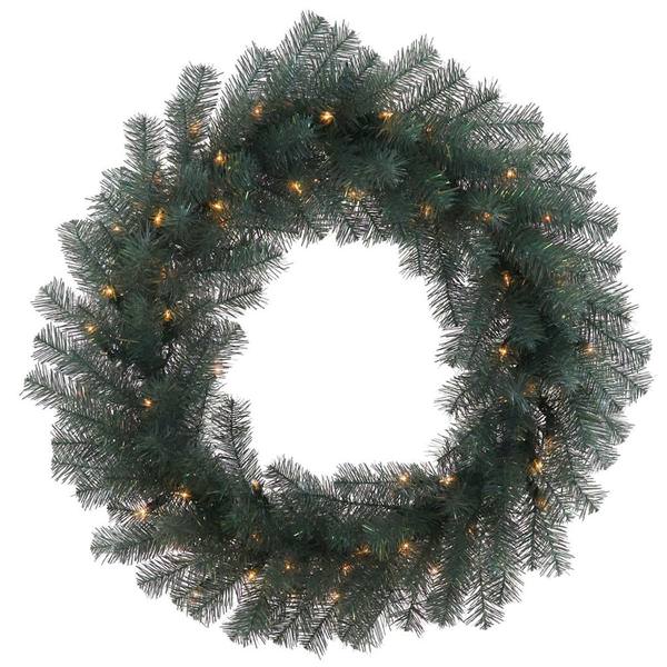 30" Artificial Blue Crystal Pine 70 Warm White LED Miniature Lights
