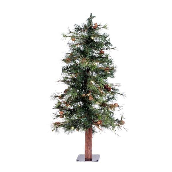 3' x 24" Artificial Mixed Country Pine 50 Warm White Italian LED Lights