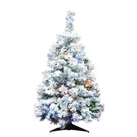 Vickerman 3' x 24" Artificial Flocked Alaskan Pine 100 Multi-Color Italian LED Lights
