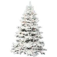 Vickerman 4.5' x 44" Artificial Flocked Alaskan 300 Multi-Color Italian LED Lights