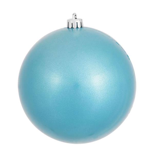 4" Turquoise Pearl Finish Ball Ornament
