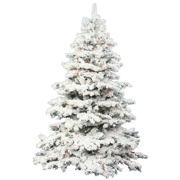 7.5' x 68" Artificial Flocked Alaskan 900 Multi-Color Italian LED Lights