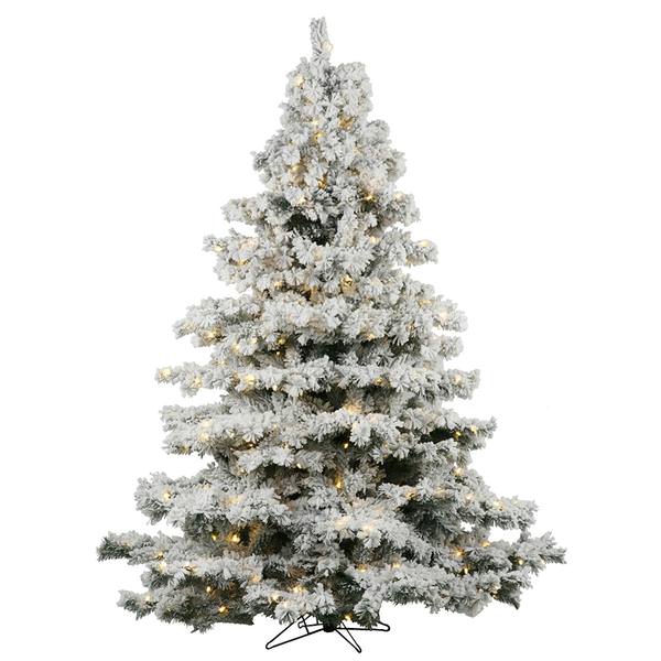15' x 114" Artificial Flocked Alaskan Pine 3200 Warm White Italian LED Lights