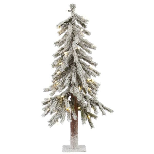 2' x 14" Artificial Flocked Alpine 50 Warm White Italian LED Lights