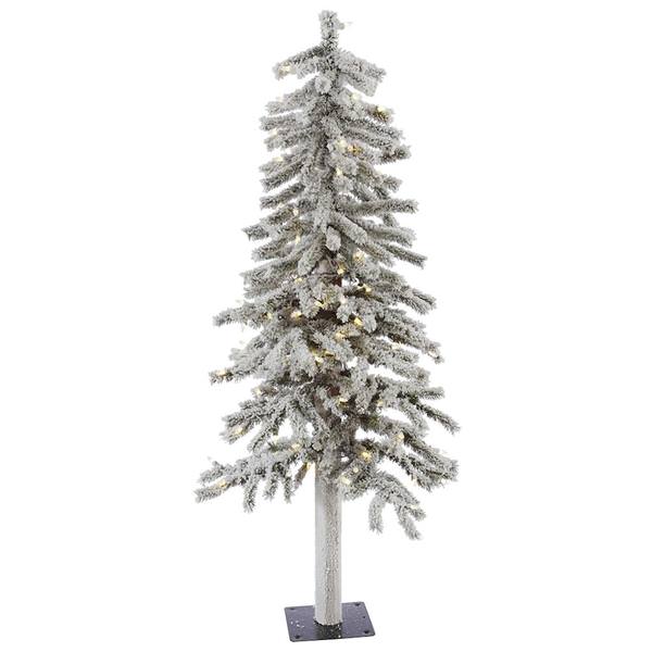 4' x 23" Artificial Flocked Alpine 100 Warm White Italian LED Lights