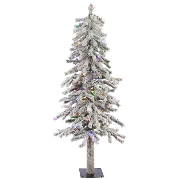 4' x 23" Artificial Flocked Alpine 100 Multi-Color Italian LED Lights
