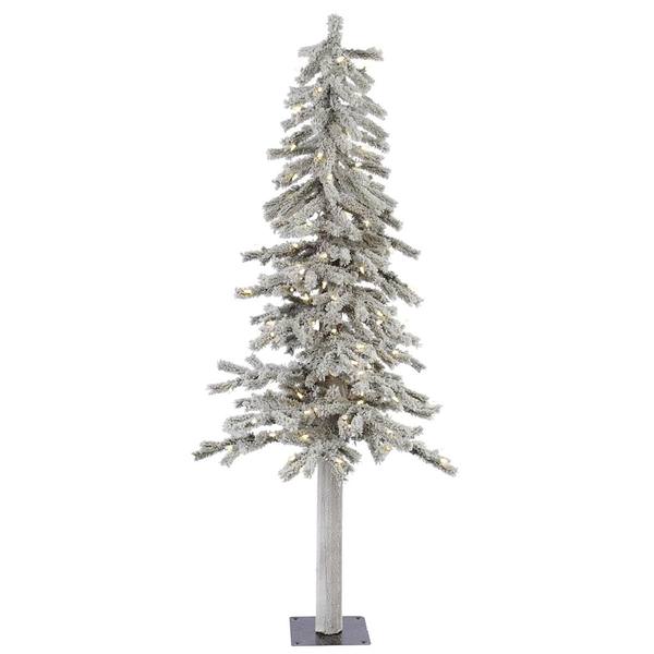 5' x 27" Artificial Flocked Alpine 150 Warm White Italian LED Lights