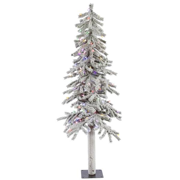 5' x 27" Artificial Flocked Alpine 150 Multi-Color Italian LED Lights