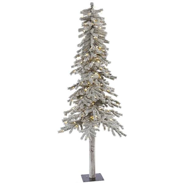 7' x 41" Artificial Flocked Alpine 300 Warm White Italian LED Lights
