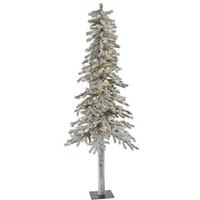 Vickerman 7' x 41" Artificial Flocked Alpine 300 Warm White Italian LED Lights
