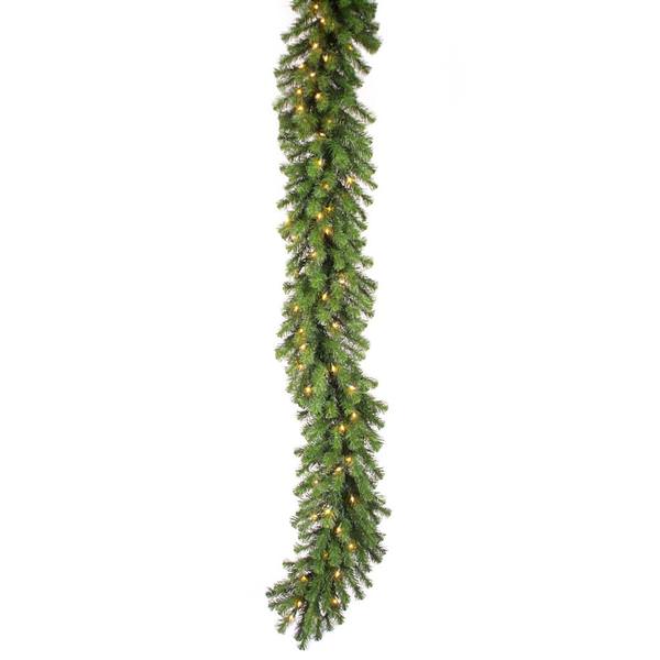 9' Artificial Douglas Fir Garland with 50 Multi-Color LED Lights