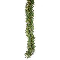 View 9' Artificial Douglas Fir Swag Garland 100 Warm White Italian LED Lights