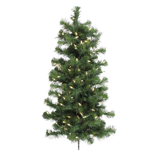 3' x 21" Artificial Douglas Fir 100 Warm White Italian LED Lights Wall Tree