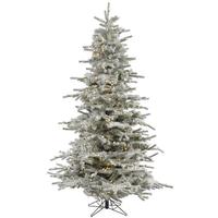 Vickerman 7.5' x 57" Artificial Flocked Sierra Pine 600 Warm White Italian LED Lights
