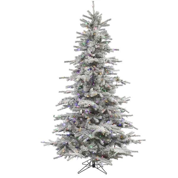 12' x 75" Artificial Flocked Sierra 1,850 Multi-Color Italian LED Lights