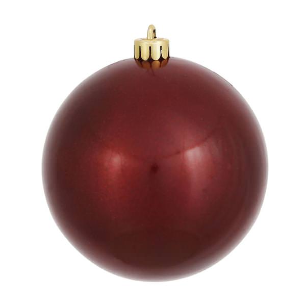 8" Burgundy Pearl Finish Ball Ornament
