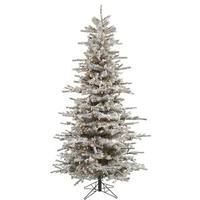 Vickerman 7.5' x 50" Artificial Flocked Slim Sierra 700 Clear Lights