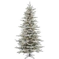 Vickerman 7.5' x 50" Artificial Flocked Slim Sierra Pine 700 Warm White Italian LED Lights