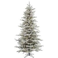 Vickerman 10' x 66" Artificial Flocked Slim Sierra Pine 1,450 Warm White Italian LED Lights