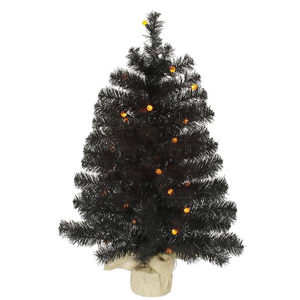 2.5' Black Pine 30 Orange G12 Berry LED Lights