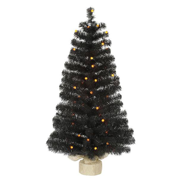 3.5' Black Pine 50 Orange G12 Berry LED Lights