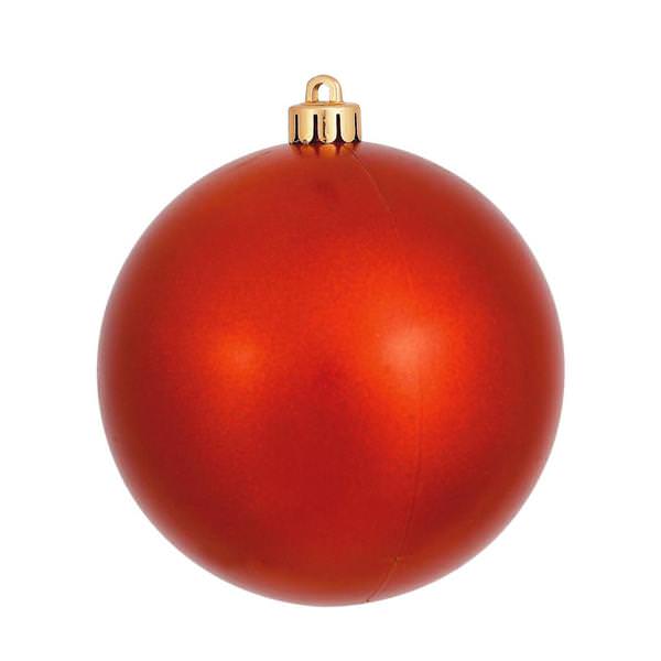 10" Burnished Orange Pearl Finish Ball Ornaments