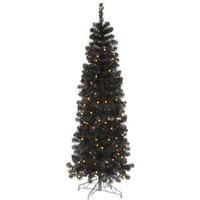 Vickerman 6.5' x 25" Black Pencil 200 Orange LED Lights
