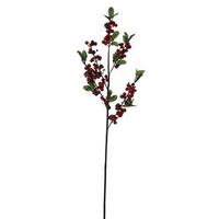 Vickerman 24" Artificial Red / Burgundy Outdoor Berry Leaves Pick