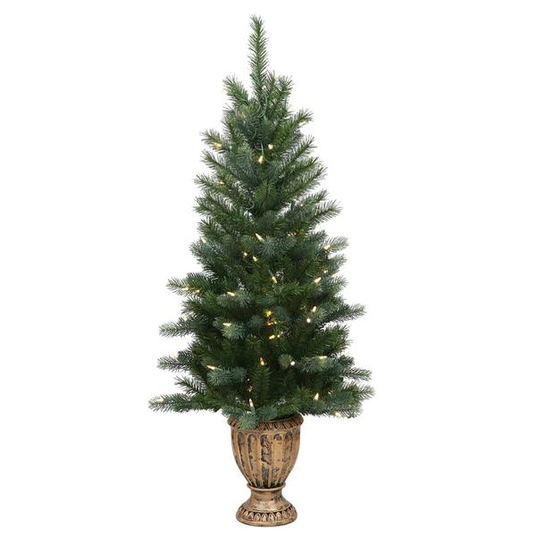 4' x 22" Artificial Mixed Pine Potted 100 Warm White Italian LED Lights