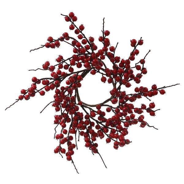 18" Artificial Red Indoor / Outdoor Wild Berry